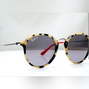 Ray-Ban Polarized Round Fleck Sunglasses RB2447 124/P2 49021